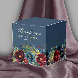 Caja Para Regalos Moda marina polvorienta azul burdeos boda