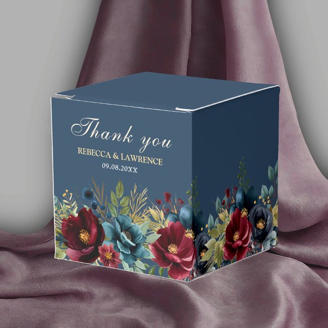 Caja Para Regalos Moda marina polvorienta azul burdeos boda (Subido por el creador)