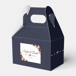 Caja Para Regalos Moda Marsala Boda Azul de la Marina Floral Fall