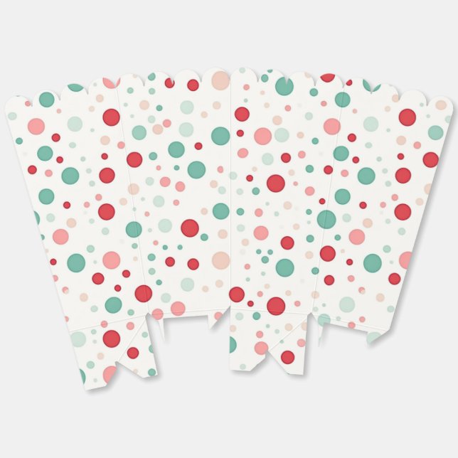 Caja Para Regalos Moda moderna de punto de polka turquesa rojo (Desplegado)