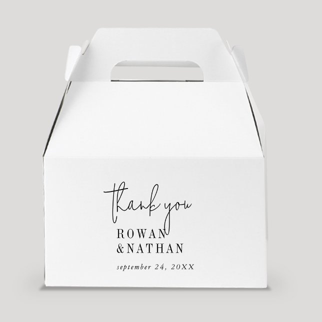 Caja Para Regalos Moda moderna Negro y Blanco Gracias Boda (Subido por el creador)