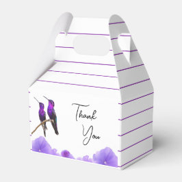Caja Para Regalos Moda Morado Hummingbirds y Petales Boda