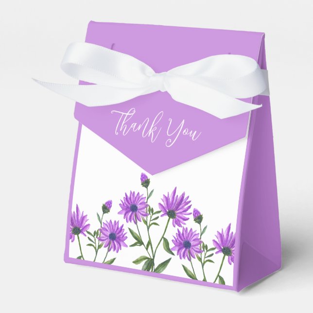 Caja Para Regalos Moda Morado Xeranthemum Floral Gracias (Front Side)