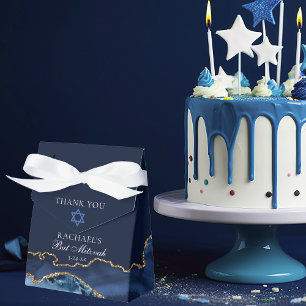 Caja Para Regalos Moda Navy Blue Gold Agate Bat Mitzvah Fancy Fiesta