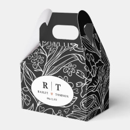 Caja Para Regalos Moda Negra Floral Moderna Gracias Boda