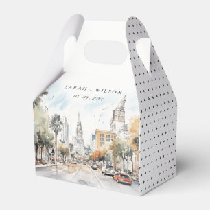 Caja Para Regalos Moda Orlando Florida Skyline Watercolor Boda