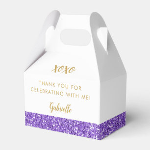 Caja Para Regalos Moda Purpurina púrpura Cumpleaños moderno Mitzva
