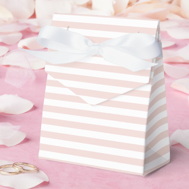 Caja Para Regalos Moda rayas blancas rosadas lindo patrón elegante (Boda)