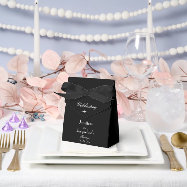 Caja Para Regalos Moda Rústica Gracias Elegante Boda Blanca Negra (Boda)