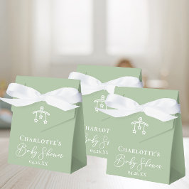 Caja Para Regalos Moda Sage Green White Baby Shower Personalizado