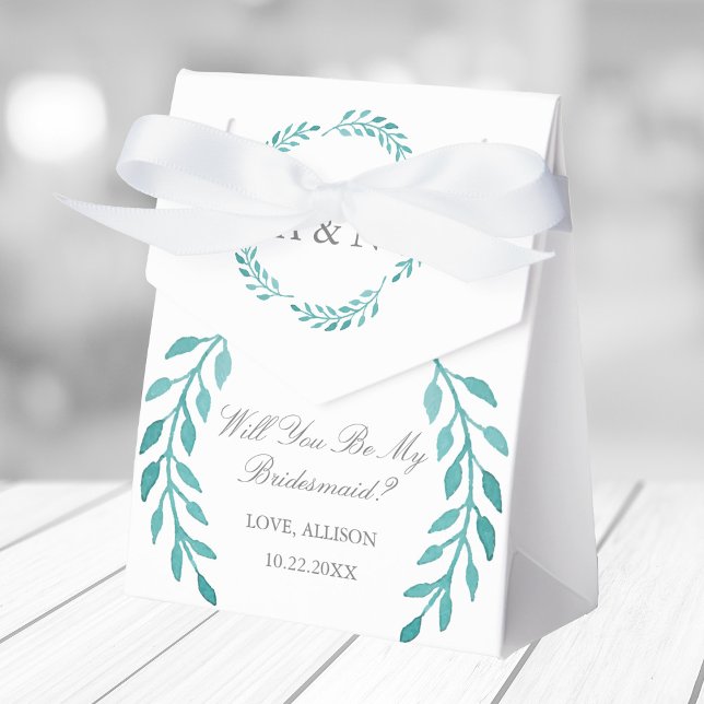Caja Para Regalos Moda Verde azulada Botánica, Serás Mi Novia (Subido por el creador)