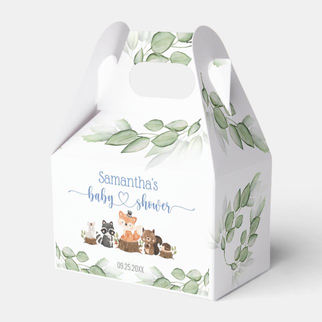 Caja Para Regalos Moda Woodland Animal Baby Boy Shower Favor Box (Front Side)