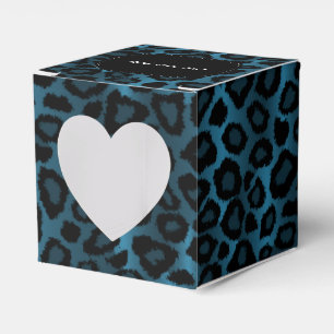 Caja Para Regalos Modelo azul del leopardo