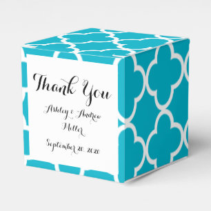 Caja Para Regalos Modelo blanco azul del marroquí de Quatrefoil del