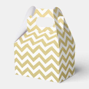 Caja Para Regalos Modelo blanco de Chevron del Relieve metalizado