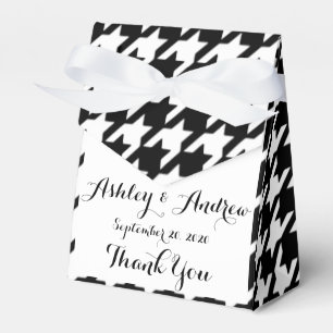 Caja Para Regalos Modelo blanco y negro clásico de Houndstooth