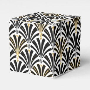 Caja Para Regalos Modelo de la fan del art déco - blanco y negro