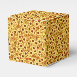 Caja Para Regalos Modelo del girasol - oro, amarillo y marrón