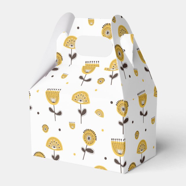 Caja Para Regalos Modelo floral amarillo moderno de mediados del sig (Front Side)