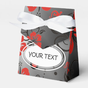 Caja Para Regalos Modelo - negro rojo del hibisco + su texto