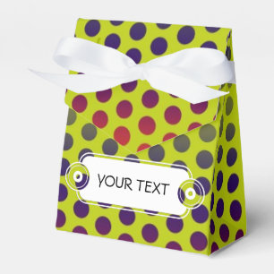 Caja Para Regalos Modelo - puntos azules rojos verdes + su texto