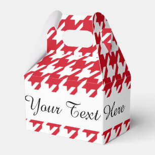 Caja Para Regalos Modelo rojo y blanco brillante de Houndstooth