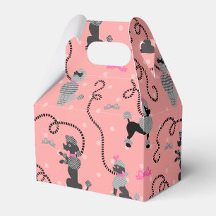 Caja Para Regalos Modelo rosado de la falda del caniche y negro