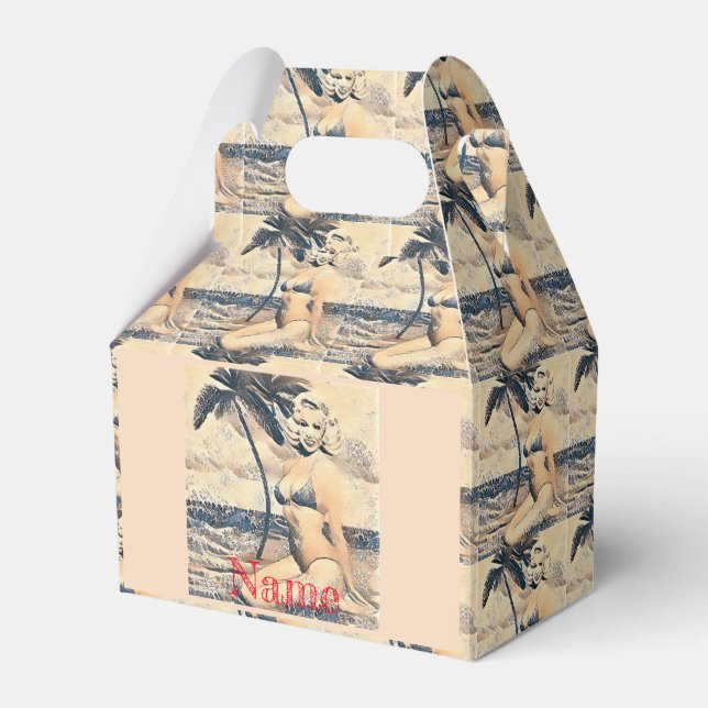 Caja Para Regalos Modelo rubia de bikini arrodillada Thunder_Cove  (Front Side)