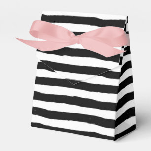 Caja Para Regalos Modelo torcido blanco y negro de la raya
