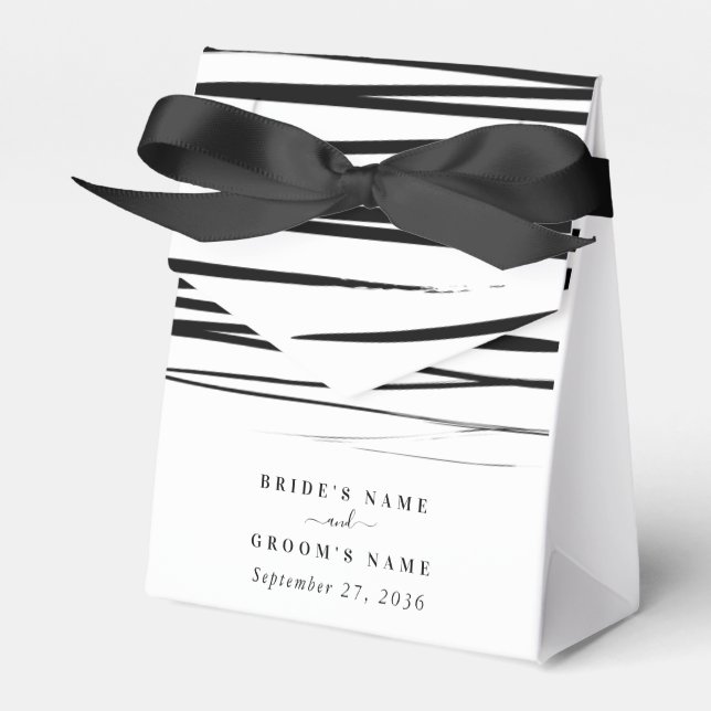 Caja Para Regalos Modern Black Abstract Wedding Favor (Front Side)