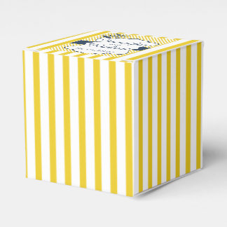 Caja Para Regalos Modern Blue y Yellow Stripe Wedding Favor Box