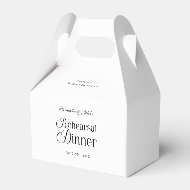 Caja Para Regalos  Modern Chic Rehearsal Dinner Thank You (Reverso)