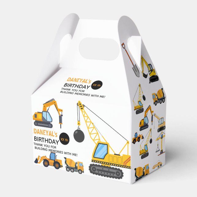 Caja Para Regalos Modern Construction Simple Kid's Birthday (Front Side)