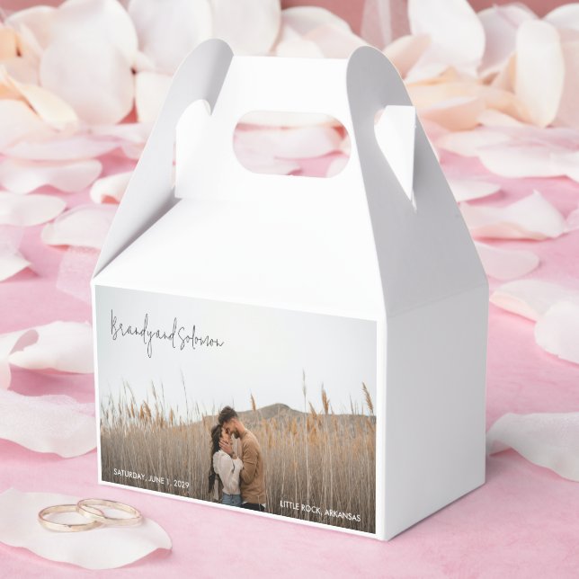 Caja Para Regalos Modern Elegant Photo Wedding (Boda)