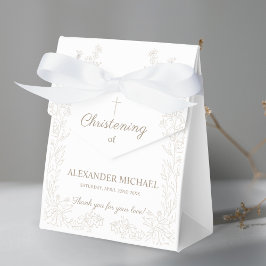 Caja Para Regalos Modern Floral Cross Christening Baptism Thank You
