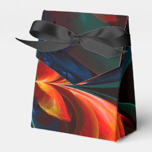 Caja Para Regalos Modern Floral Resumen Art Naranja Patrón Azul #14