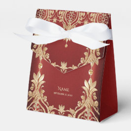 Caja Para Regalos Modern Gold Red Floral Favor Box
