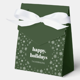 Caja Para Regalos Modern Happy Holiday Green Snowflake Pattern