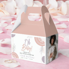 Caja Para Regalos Modern Minimal Heart Boho Baby Shower