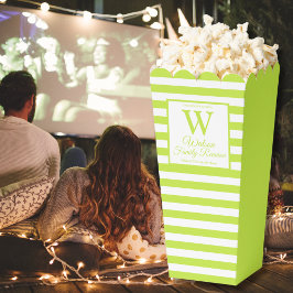 Caja Para Regalos Modern Monogram Light Green Stripes Family Reunion