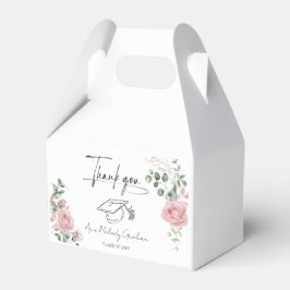 Caja Para Regalos Modern Pink Roses Script Graduation