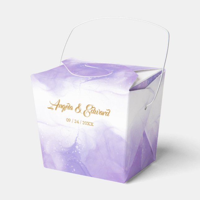 Caja Para Regalos Modern Purple Violet Wedding Favor Box (Front Side)