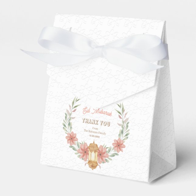 Caja Para Regalos Modern Ramadan | Eid Mubarak Floral Wreath Lamp  (Front Side)