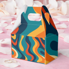 Caja Para Regalos Modern Retro Wavy Abstract Pattern 
