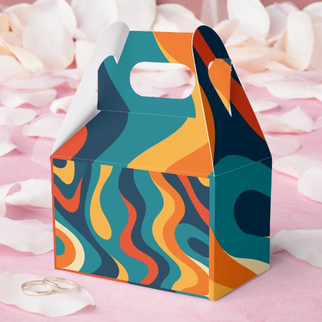 Caja Para Regalos Modern Retro Wavy Abstract Pattern  (Boda)