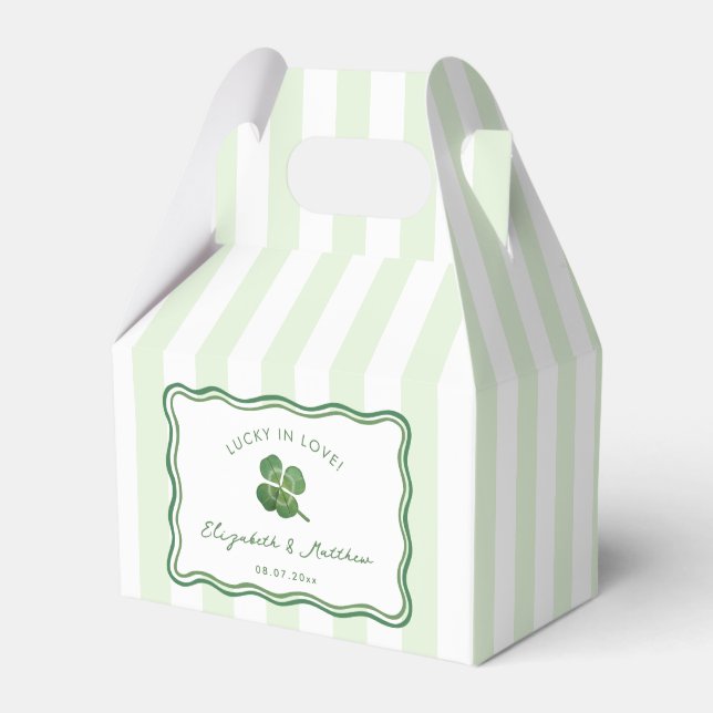 Caja Para Regalos Modern Stripes St Patricks Day Wedding Shower (Front Side)