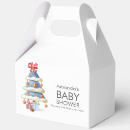 Caja Para Regalos Modern Winter Bow Christmas Tree Baby Shower 