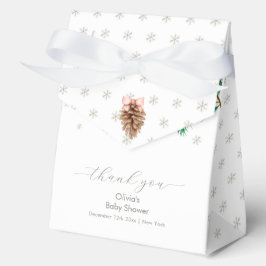 Caja Para Regalos Modern Winter Snowflake Pine cone Baby Shower