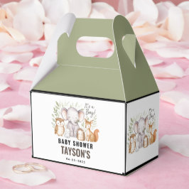 Caja Para Regalos Modern Woodland Animals Forest Boy Baby Shower