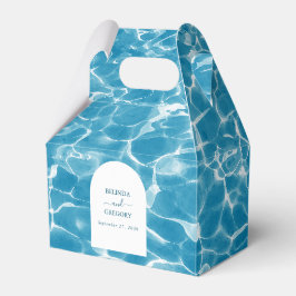Caja Para Regalos Moderna acuarela Blue Ocean Beach Wedding